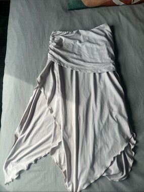Draped Asymmetrical Women’s Skirt - Light Gray